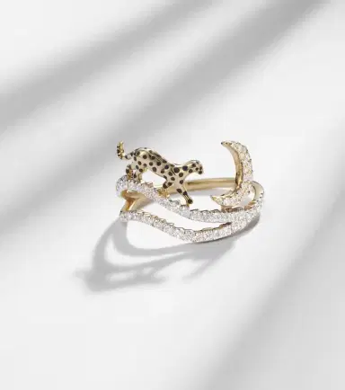 Yvonne Léon Yvonne Léon Rêves Étoilés 9kt gold and enamel ring with diamonds | Thumbnail 5 Yvonne Léon Yvonne Léon Rêves Étoilés 9kt gold and enamel ring with diamonds | Thumbnail 5