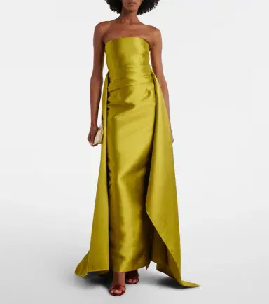 Solace London Draped strapless satin gown | Thumbnail 5 Solace London Draped strapless satin gown | Thumbnail 5