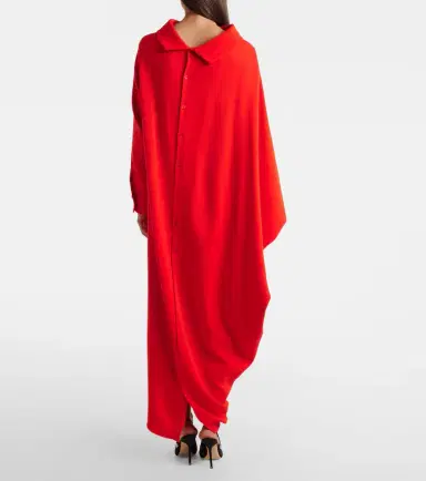 Balenciaga Caped silk and wool crêpe maxi dress | Thumbnail 2 Balenciaga Caped silk and wool crêpe maxi dress | Thumbnail 2