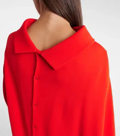 Balenciaga Caped silk and wool crêpe maxi dress | Thumbnail 3 Balenciaga Caped silk and wool crêpe maxi dress | Thumbnail 3