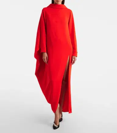 Balenciaga Caped silk and wool crêpe maxi dress | Thumbnail 4 Balenciaga Caped silk and wool crêpe maxi dress | Thumbnail 4