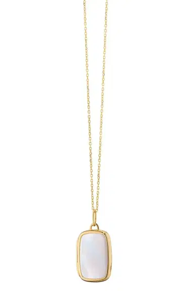 MONICA RICH KOSANN Pearl Double Sided Slim Britt Locket Necklace | Thumbnail 1 MONICA RICH KOSANN Pearl Double Sided Slim Britt Locket Necklace | Thumbnail 1