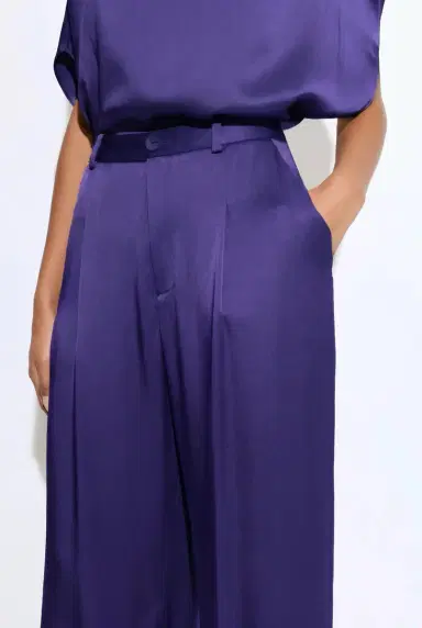 LAPOINTE Satin Relaxed Pleated Pant | Thumbnail 3 LAPOINTE Satin Relaxed Pleated Pant | Thumbnail 3