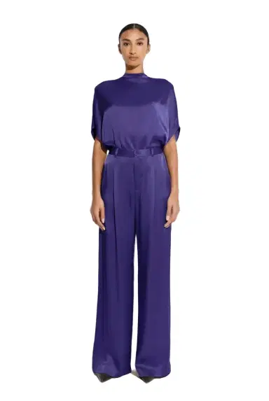 LAPOINTE Satin Relaxed Pleated Pant | Thumbnail 1 LAPOINTE Satin Relaxed Pleated Pant | Thumbnail 1