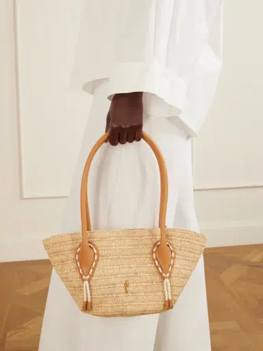 Christian Louboutin Venus Embellished Leather-trimmed Raffia Tote | Thumbnail 2 Christian Louboutin Venus Embellished Leather-trimmed Raffia Tote | Thumbnail 2