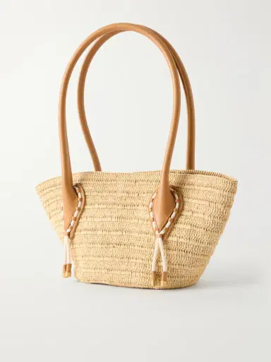 Christian Louboutin Venus Embellished Leather-trimmed Raffia Tote | Thumbnail 4 Christian Louboutin Venus Embellished Leather-trimmed Raffia Tote | Thumbnail 4