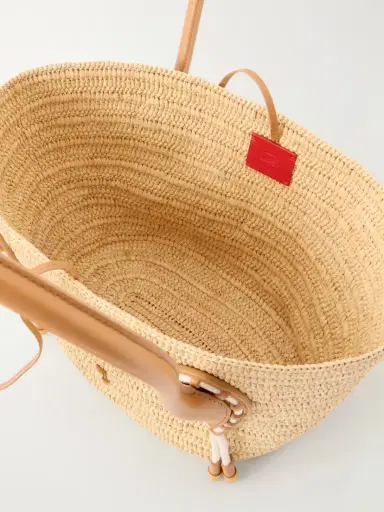Christian Louboutin Venus Embellished Leather-trimmed Raffia Tote | Thumbnail 6 Christian Louboutin Venus Embellished Leather-trimmed Raffia Tote | Thumbnail 6