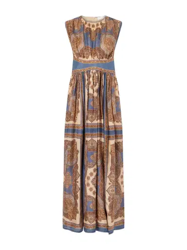 Zimmermann Mahon Gathered Printed Silk Maxi Dress | Thumbnail 1 Zimmermann Mahon Gathered Printed Silk Maxi Dress | Thumbnail 1