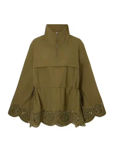 Sea Vittoria Broderie Anglaise-trimmed Shell Jacket | Thumbnail 1 Sea Vittoria Broderie Anglaise-trimmed Shell Jacket | Thumbnail 1