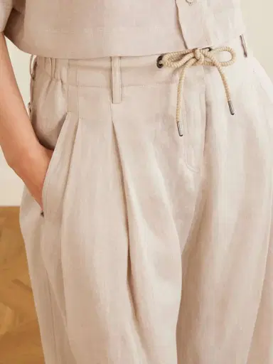 Brunello Cucinelli Linen Wide-leg Drawstring Pants | Thumbnail 5 Brunello Cucinelli Linen Wide-leg Drawstring Pants | Thumbnail 5