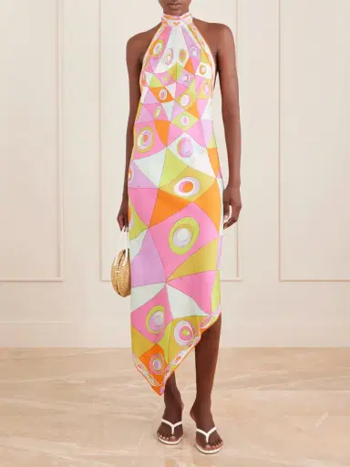 PUCCI Asymmetric Printed Silk-twill Halterneck Dress | Thumbnail 2 PUCCI Asymmetric Printed Silk-twill Halterneck Dress | Thumbnail 2