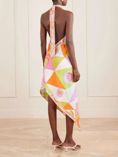 PUCCI Asymmetric Printed Silk-twill Halterneck Dress | Thumbnail 3 PUCCI Asymmetric Printed Silk-twill Halterneck Dress | Thumbnail 3