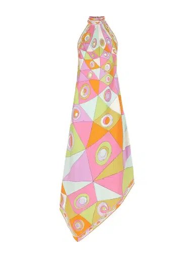 PUCCI Asymmetric Printed Silk-twill Halterneck Dress | Thumbnail 1 PUCCI Asymmetric Printed Silk-twill Halterneck Dress | Thumbnail 1