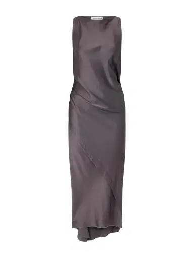 Victoria Beckham Draped Satin Midi Dress | Thumbnail 1 Victoria Beckham Draped Satin Midi Dress | Thumbnail 1