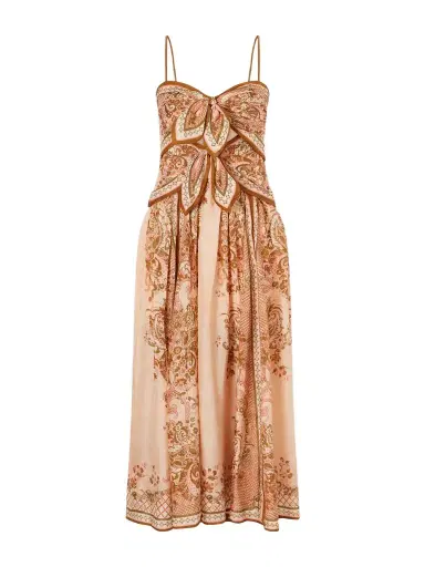 Zimmermann Aster Cutout Knotted Printed Silk Midi Dress | Thumbnail 1 Zimmermann Aster Cutout Knotted Printed Silk Midi Dress | Thumbnail 1