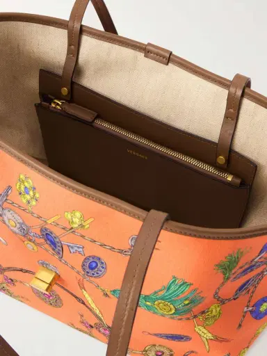 Versace Vivian Printed Leather-trimmed Canvas Tote | Thumbnail 6 Versace Vivian Printed Leather-trimmed Canvas Tote | Thumbnail 6