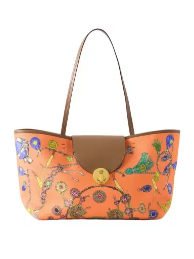 Versace Vivian Printed Leather-trimmed Canvas Tote | Thumbnail 1 Versace Vivian Printed Leather-trimmed Canvas Tote | Thumbnail 1