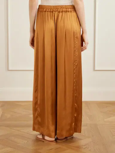 Isabel Marant Nolia Pleated Satin Wide-leg Pants | Thumbnail 4 Isabel Marant Nolia Pleated Satin Wide-leg Pants | Thumbnail 4