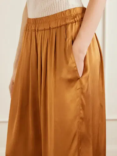 Isabel Marant Nolia Pleated Satin Wide-leg Pants | Thumbnail 5 Isabel Marant Nolia Pleated Satin Wide-leg Pants | Thumbnail 5