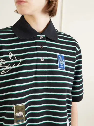 Sea Winslow Appliquéd Embroidered Striped Cotton Polo Shirt | Thumbnail 5 Sea Winslow Appliquéd Embroidered Striped Cotton Polo Shirt | Thumbnail 5