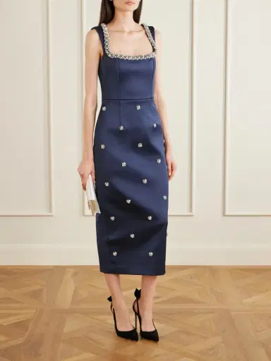 Rebecca Vallance Ayla Embellished Satin Midi Dress | Thumbnail 2 Rebecca Vallance Ayla Embellished Satin Midi Dress | Thumbnail 2