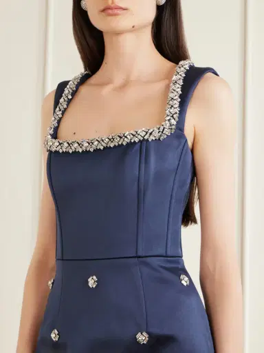 Rebecca Vallance Ayla Embellished Satin Midi Dress | Thumbnail 4 Rebecca Vallance Ayla Embellished Satin Midi Dress | Thumbnail 4