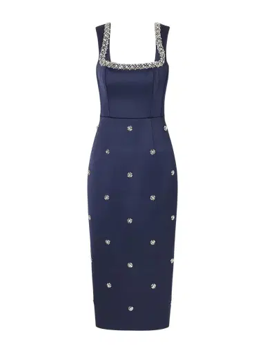 Rebecca Vallance Ayla Embellished Satin Midi Dress | Thumbnail 1 Rebecca Vallance Ayla Embellished Satin Midi Dress | Thumbnail 1