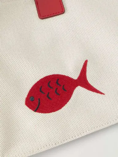 Staud +da Adolfo Port Logo Embroidered Canvas Tote | Thumbnail 5 Staud +da Adolfo Port Logo Embroidered Canvas Tote | Thumbnail 5