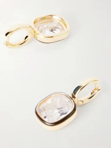 Roxanne Assoulin Cubic Cushion Gold-tone, Cubic Zirconia And Enamel Earrings | Thumbnail 3 Roxanne Assoulin Cubic Cushion Gold-tone, Cubic Zirconia And Enamel Earrings | Thumbnail 3