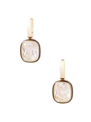 Roxanne Assoulin Cubic Cushion Gold-tone, Cubic Zirconia And Enamel Earrings | Thumbnail 1 Roxanne Assoulin Cubic Cushion Gold-tone, Cubic Zirconia And Enamel Earrings | Thumbnail 1