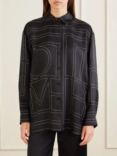 TOTEME Embroidered Silk-twill Shirt | Thumbnail 3 TOTEME Embroidered Silk-twill Shirt | Thumbnail 3