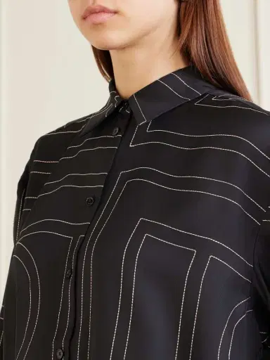 TOTEME Embroidered Silk-twill Shirt | Thumbnail 5 TOTEME Embroidered Silk-twill Shirt | Thumbnail 5