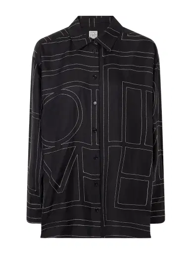 TOTEME Embroidered Silk-twill Shirt | Thumbnail 1 TOTEME Embroidered Silk-twill Shirt | Thumbnail 1