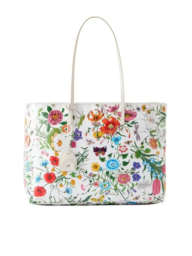 Leather-trimmed Floral-print Coated-canvas Tote Leather-trimmed Floral-print Coated-canvas Tote