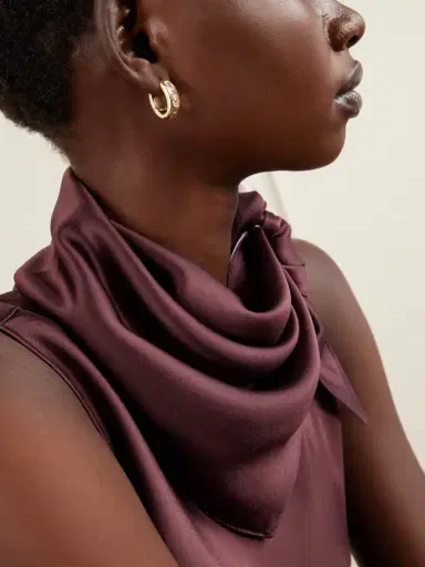 Roxanne Assoulin The Cubic Hinged Chubby Gold-tone Cubic Zirconia Hoop Earrings | Thumbnail 4 Roxanne Assoulin The Cubic Hinged Chubby Gold-tone Cubic Zirconia Hoop Earrings | Thumbnail 4