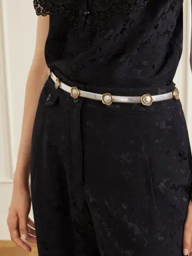 MAISON MAYLE Flora Embellished Silver-tone Belt | Thumbnail 2 MAISON MAYLE Flora Embellished Silver-tone Belt | Thumbnail 2