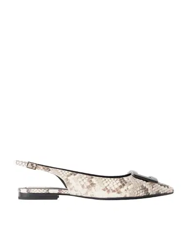 Roger Vivier Gommettine Buckled Snake-effect Leather Slingback Ballet Flats | Thumbnail 1 Roger Vivier Gommettine Buckled Snake-effect Leather Slingback Ballet Flats | Thumbnail 1