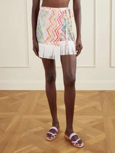 Missoni Striped Fringed Crochet-knit Wrap Mini Skirt | Thumbnail 3 Missoni Striped Fringed Crochet-knit Wrap Mini Skirt | Thumbnail 3