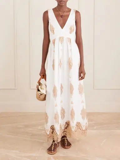 Miguelina Jenny Broderie Anglaise Linen Maxi Dress | Thumbnail 2 Miguelina Jenny Broderie Anglaise Linen Maxi Dress | Thumbnail 2