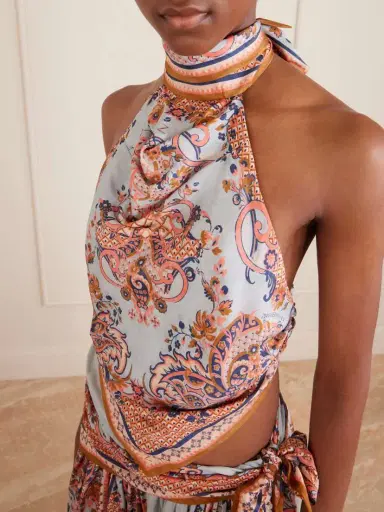 Zimmermann Aster Floral-print Silk-satin Halterneck Top | Thumbnail 4 Zimmermann Aster Floral-print Silk-satin Halterneck Top | Thumbnail 4