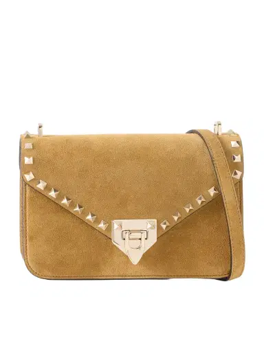 Valentino Garavani Rockstud Embellished Suede Shoulder Bag | Thumbnail 1 Valentino Garavani Rockstud Embellished Suede Shoulder Bag | Thumbnail 1