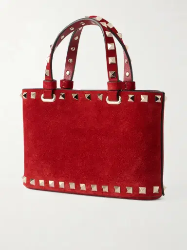 Valentino Garavani Rockstud Mini Embellished Suede Tote | Thumbnail 4 Valentino Garavani Rockstud Mini Embellished Suede Tote | Thumbnail 4