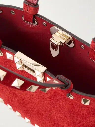 Valentino Garavani Rockstud Mini Embellished Suede Tote | Thumbnail 6 Valentino Garavani Rockstud Mini Embellished Suede Tote | Thumbnail 6