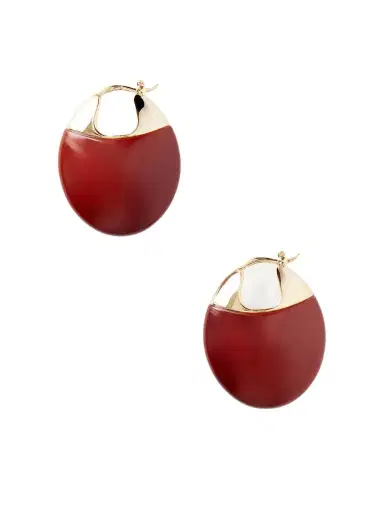LIÉ STUDIO The Erin Gold-plated And Mookaite Hoop Earrings | Thumbnail 1 LIÉ STUDIO The Erin Gold-plated And Mookaite Hoop Earrings | Thumbnail 1