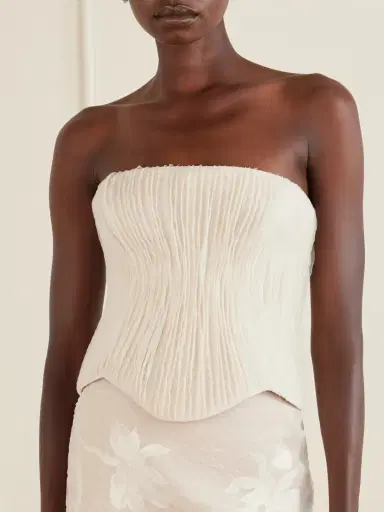 Danielle Frankel Anais Crinkled-organza Bustier Top | Thumbnail 3 Danielle Frankel Anais Crinkled-organza Bustier Top | Thumbnail 3