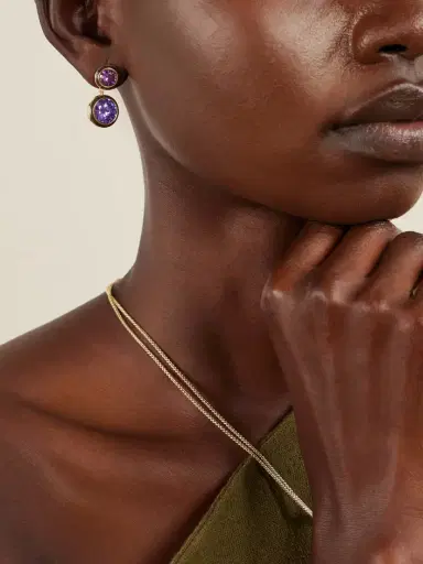 Roxanne Assoulin The Cubic Double Gold-tone, Cubic Zirconia And Enamel Earrings | Thumbnail 2 Roxanne Assoulin The Cubic Double Gold-tone, Cubic Zirconia And Enamel Earrings | Thumbnail 2