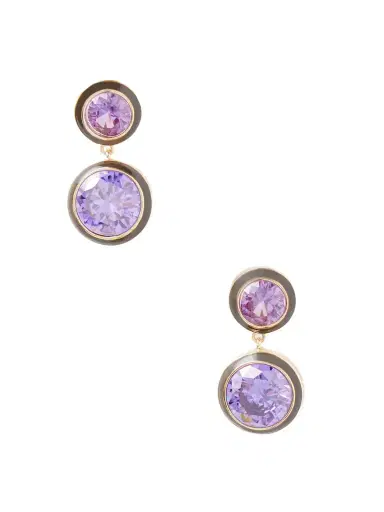 Roxanne Assoulin The Cubic Double Gold-tone, Cubic Zirconia And Enamel Earrings | Thumbnail 1 Roxanne Assoulin The Cubic Double Gold-tone, Cubic Zirconia And Enamel Earrings | Thumbnail 1