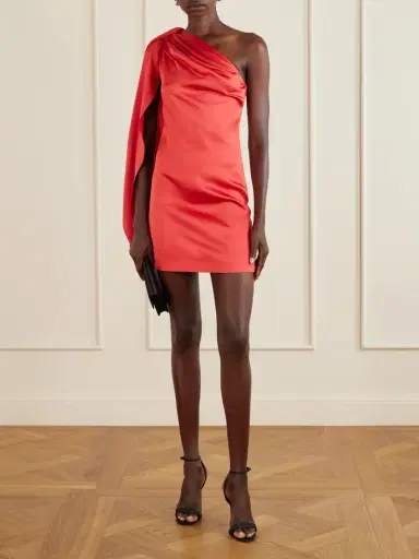 Stella McCartney One-shoulder Draped Satin Mini Dress | Thumbnail 2 Stella McCartney One-shoulder Draped Satin Mini Dress | Thumbnail 2