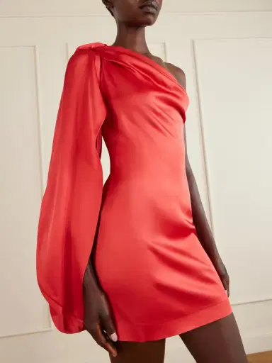 Stella McCartney One-shoulder Draped Satin Mini Dress | Thumbnail 4 Stella McCartney One-shoulder Draped Satin Mini Dress | Thumbnail 4