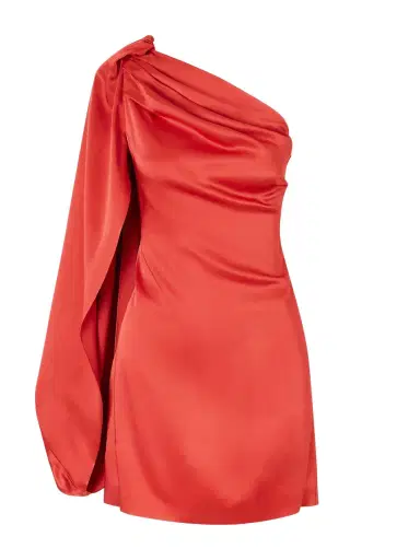 Stella McCartney One-shoulder Draped Satin Mini Dress | Thumbnail 1 Stella McCartney One-shoulder Draped Satin Mini Dress | Thumbnail 1